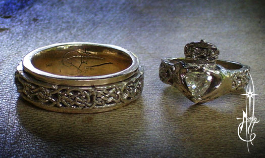 Gold Knotwork Wedding Rings